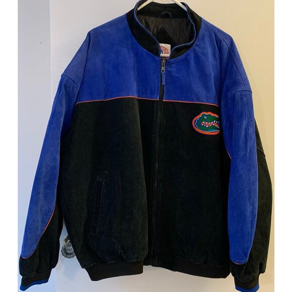 Vintage Florida Gators Suede Varsity Bomber Full Zip Jacket Coat Size 2X Essex - Picture 4 of 13